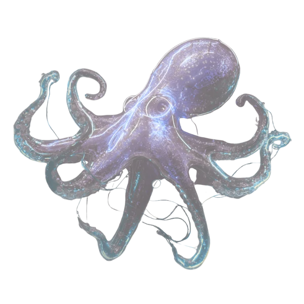 an octopus, rendered as a cosmic being
