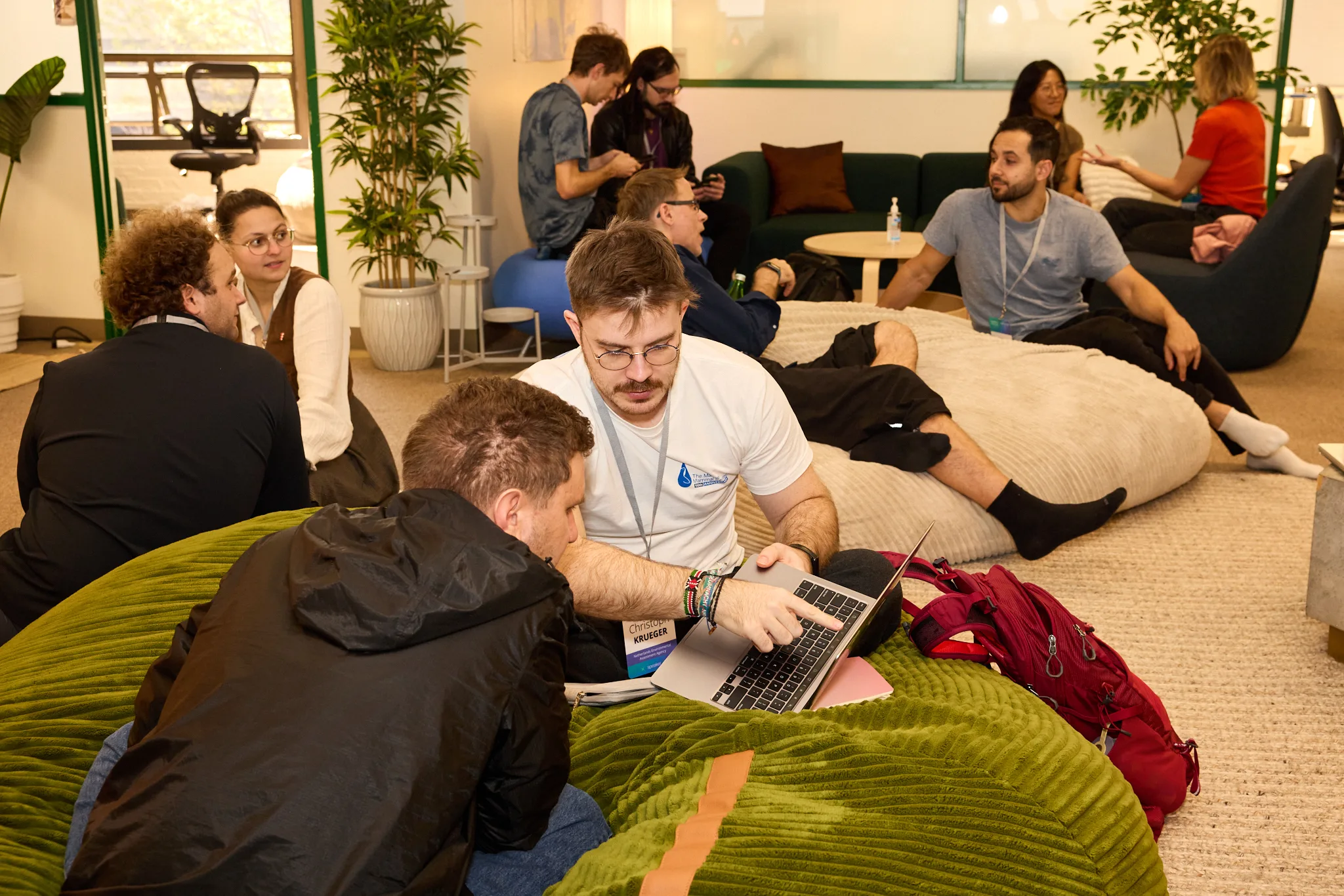 laptops open in the lounge